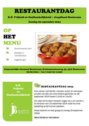 Restaurantdag K.H. Vrijheid & Onafhankelijkheid Boutersem