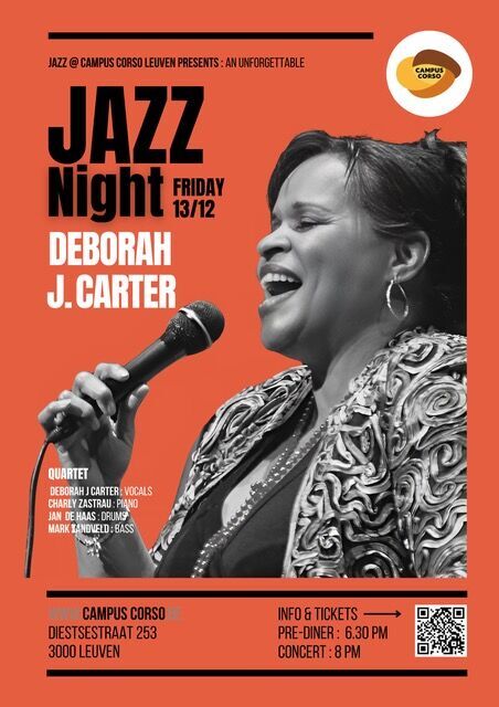 Live Jazz Concert @ Campus Corso Leuven presents an unforgettable evening in style with Deborah J.