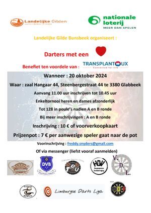 Darters met een hart : benefiet Transplantoux